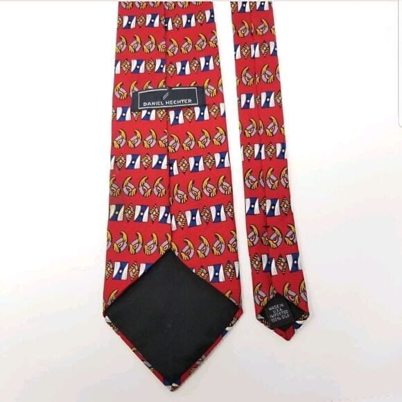 Daniel Hetcher Red Silk Abstract Geometric Tie - Picture 3 of 4